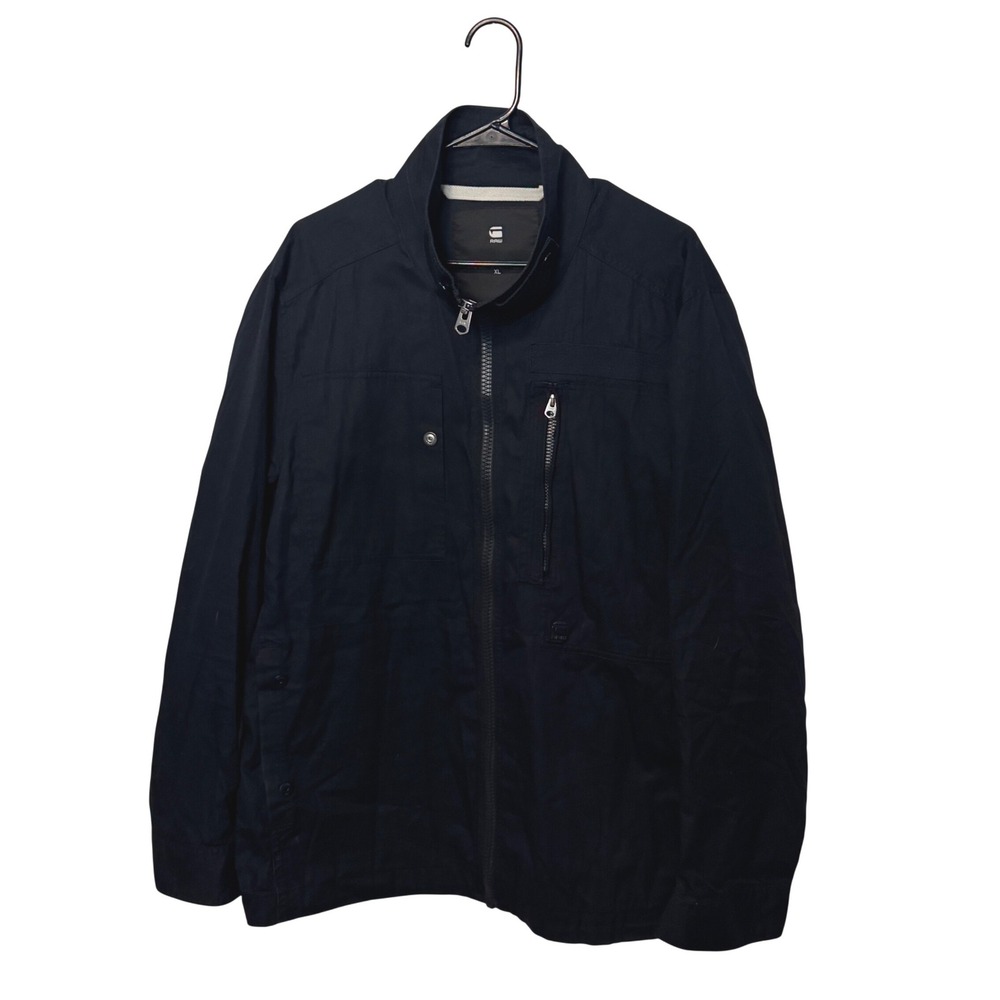 G-Star Raw Powel DC Overshirt Shirt Jacket Mens XL Navy Blue Full Zip Shacket